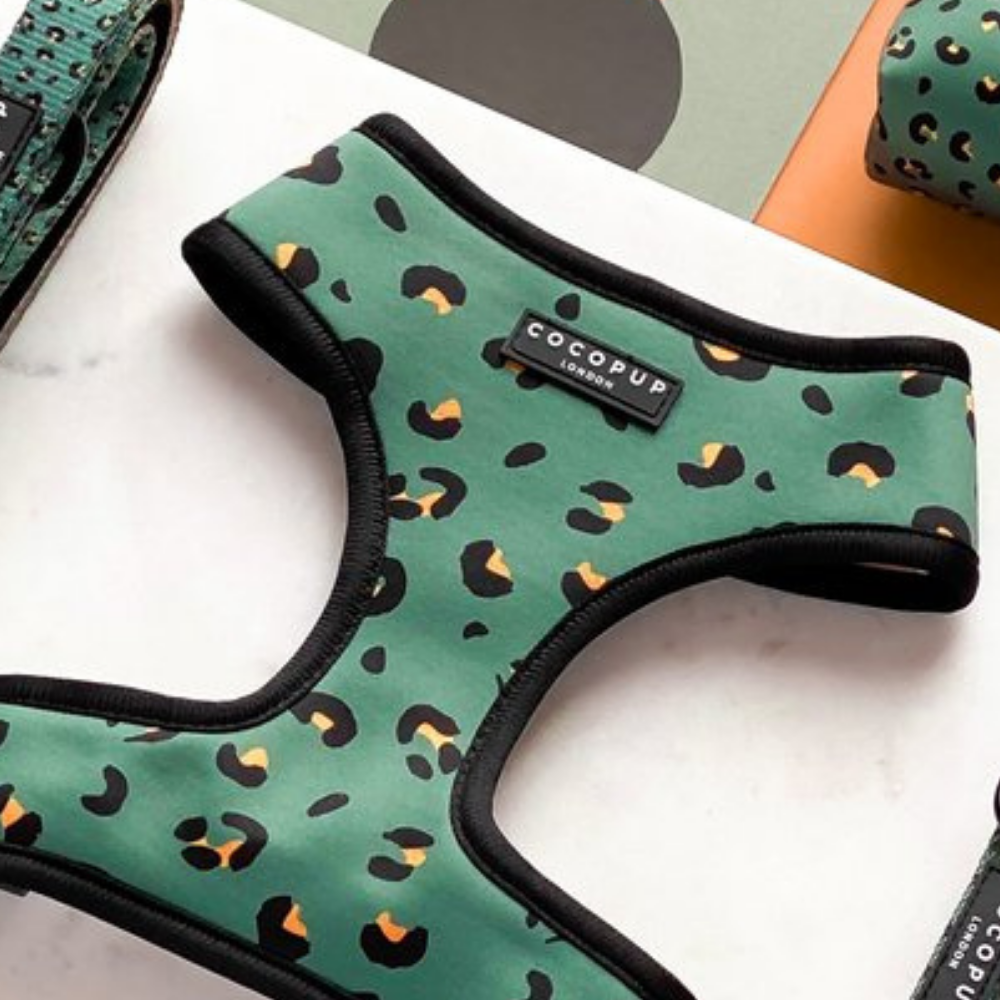 KHAKI LEOPARD ADJUSTABLE NECK HARNESS