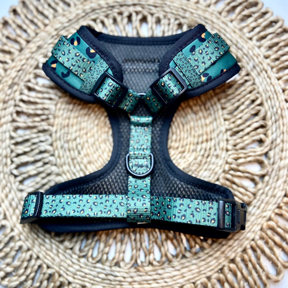 KHAKI LEOPARD ADJUSTABLE NECK HARNESS