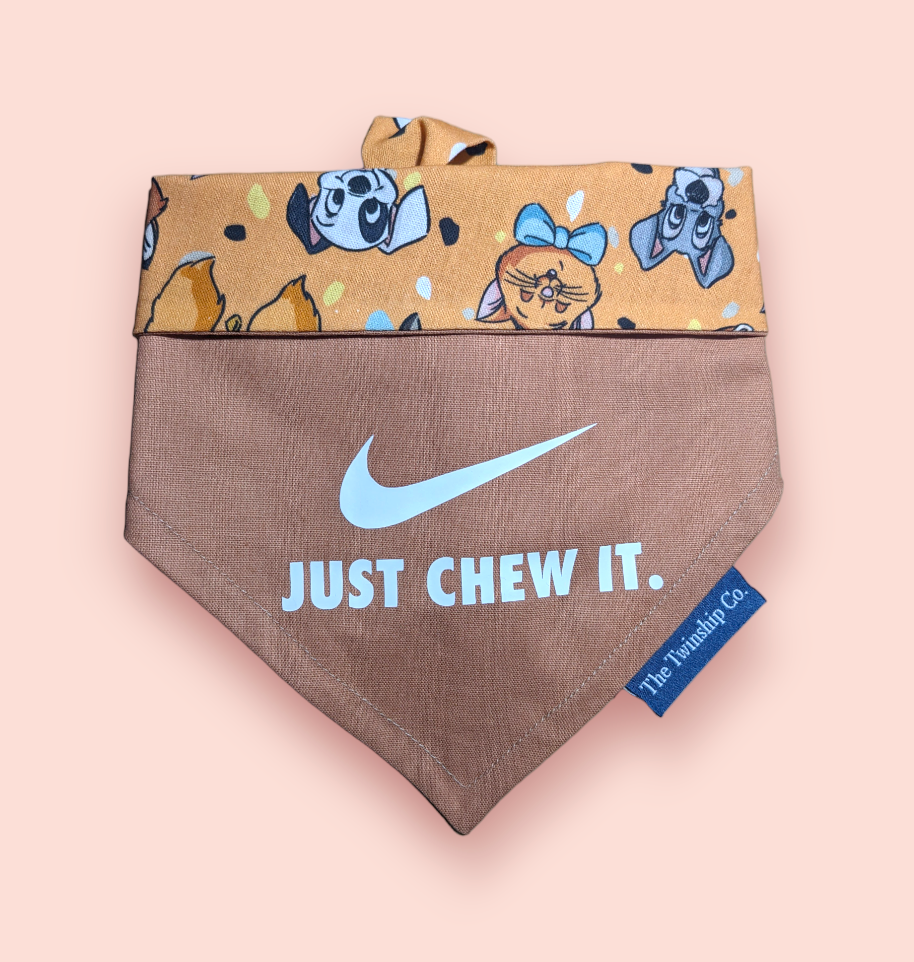Small: "Just Chew It" Reversible Bandana
