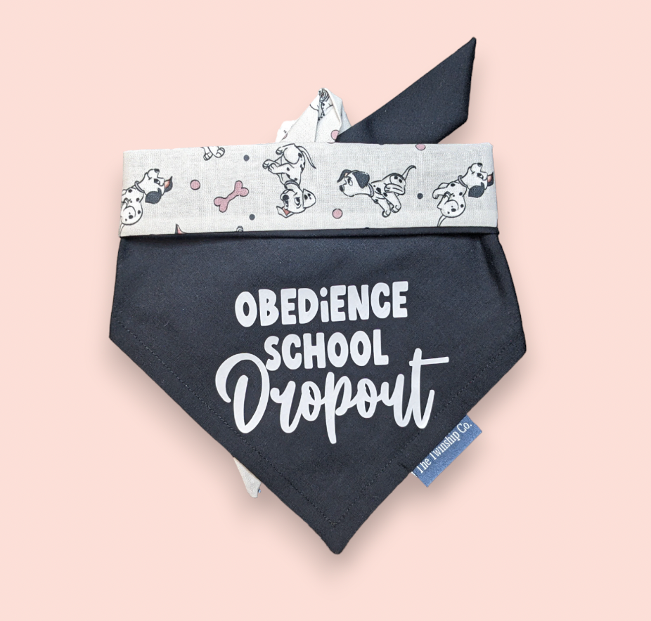 Medium: "Obedience School Dropout" Reversible Bandana
