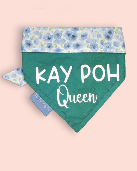 Small: "Kay Poh Queen" Reversible Bandana